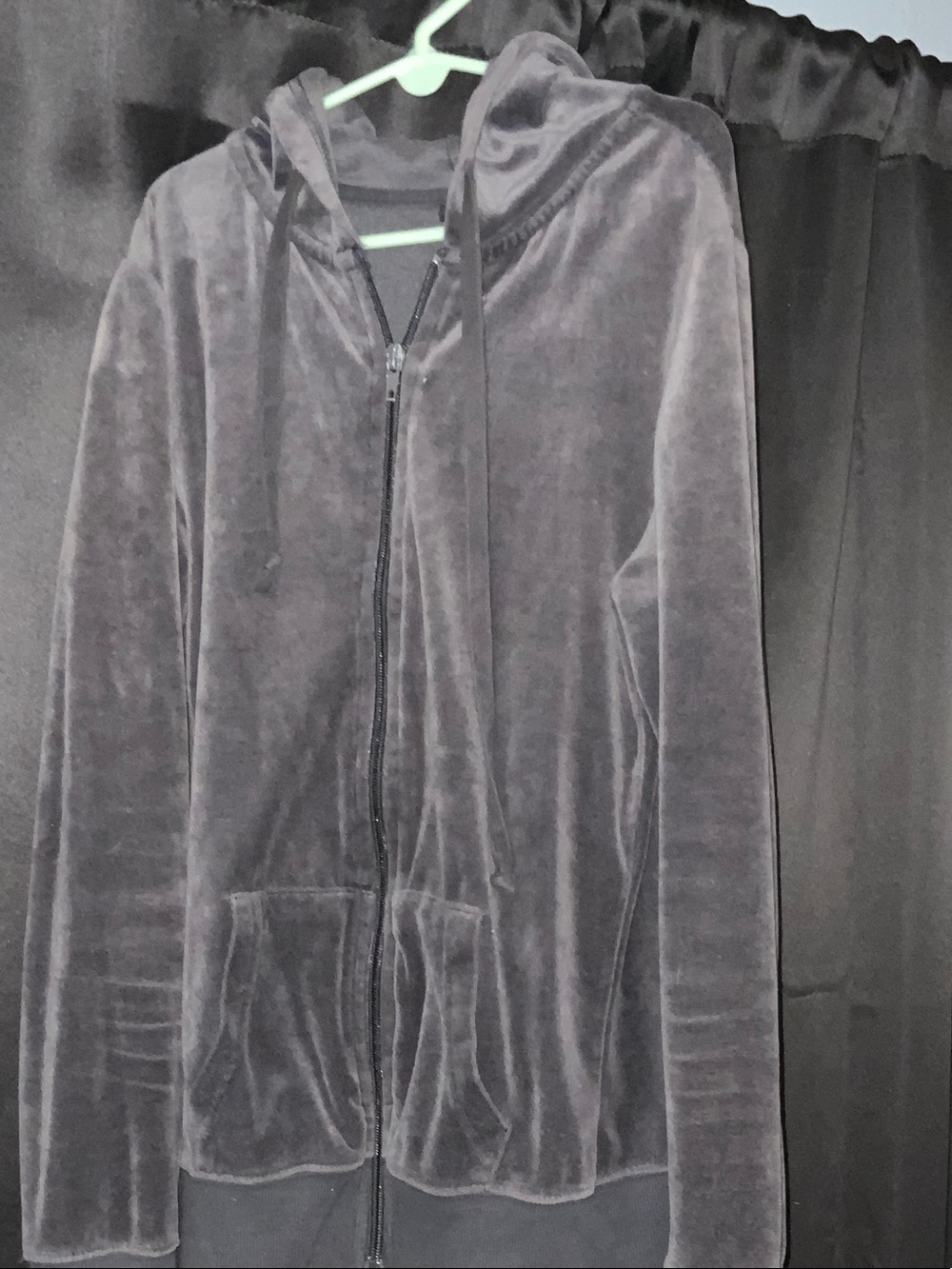 Rue21 Charcoal Gray Velour Zip-Up Hoodie